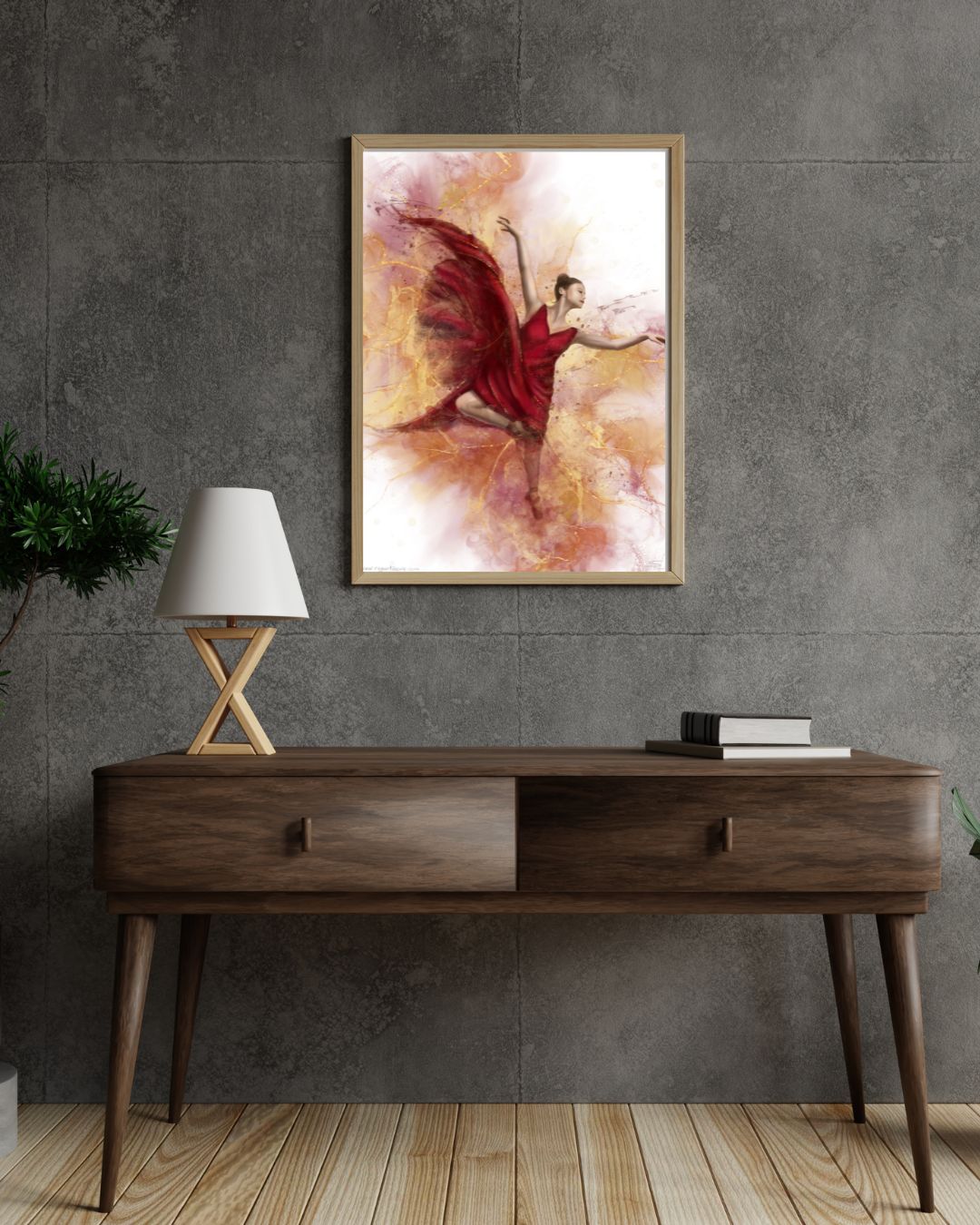 danseuse femme cadre chene - Art Kintsugi