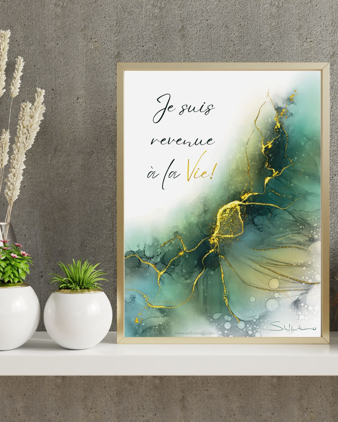 Art Kintsugi: Je suis revenue à la Vie -affirmation positive et résilience moyen