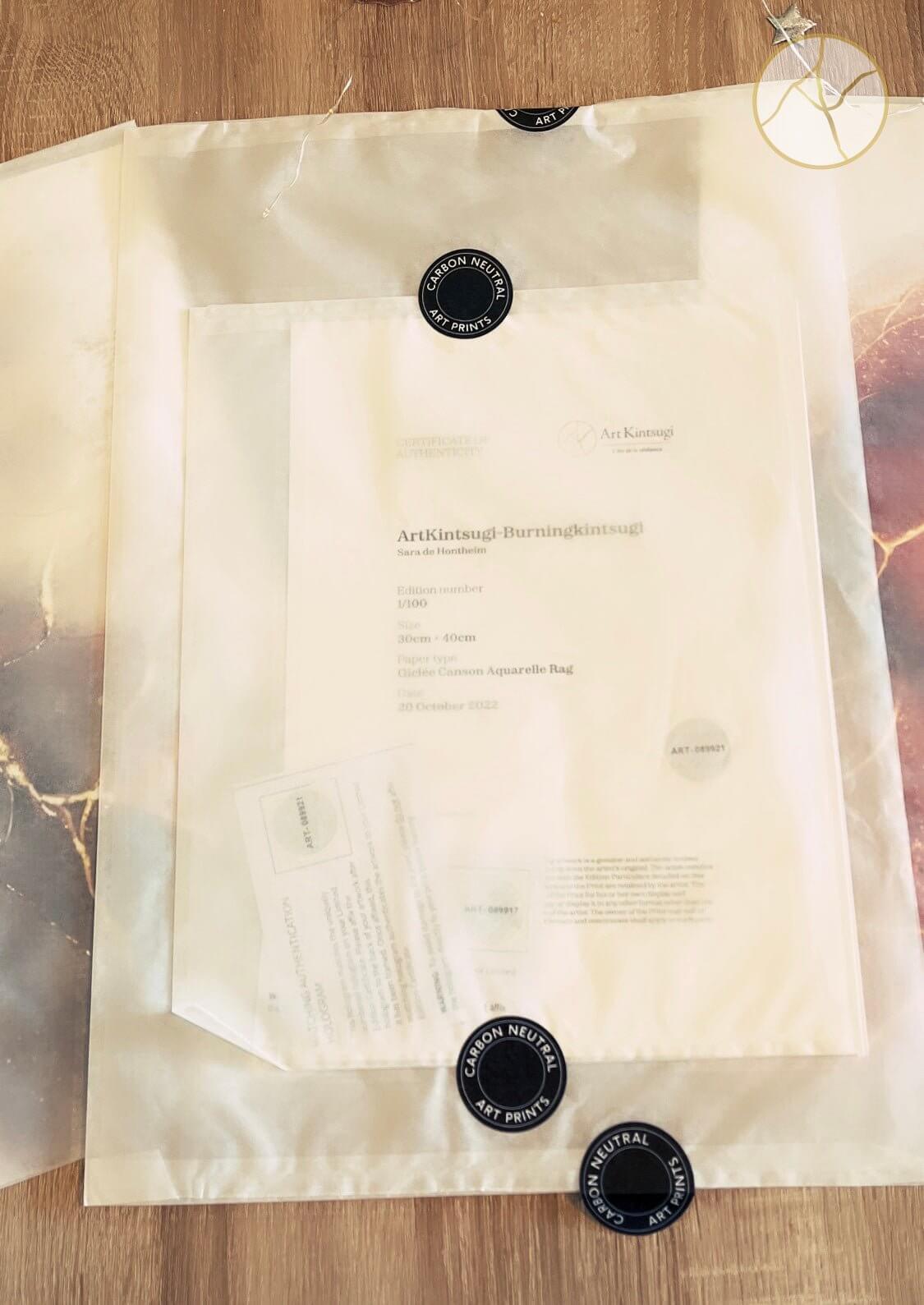 certificat authenticite art kintsugi