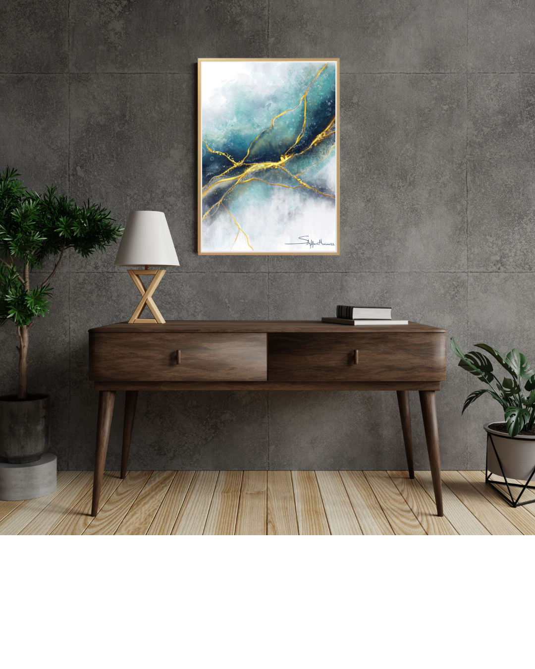 mer profondeur ocean tableau original - Art Kintsugi