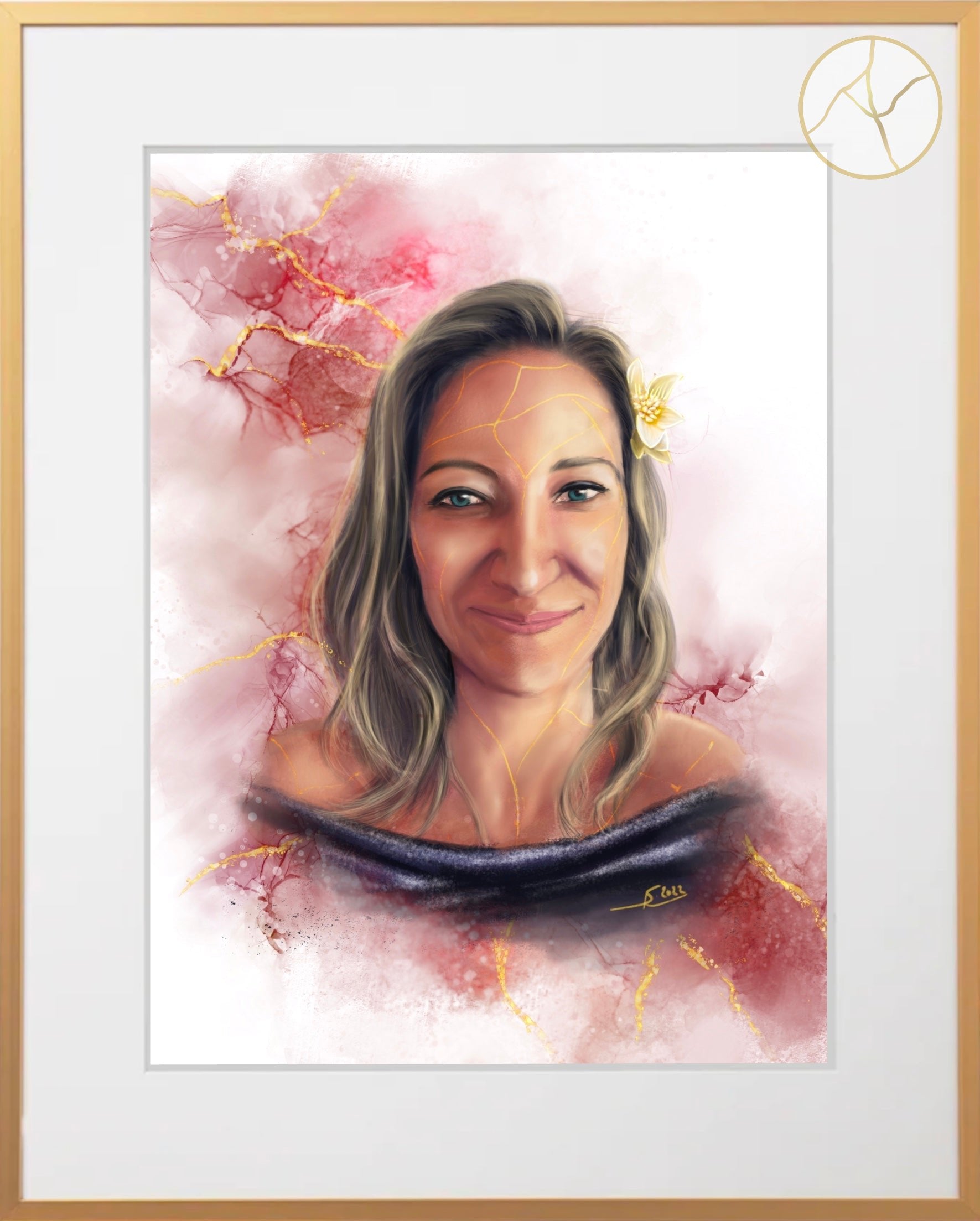 "Célébrée" - Ton portrait personnalisé! - Art Kintsugi
