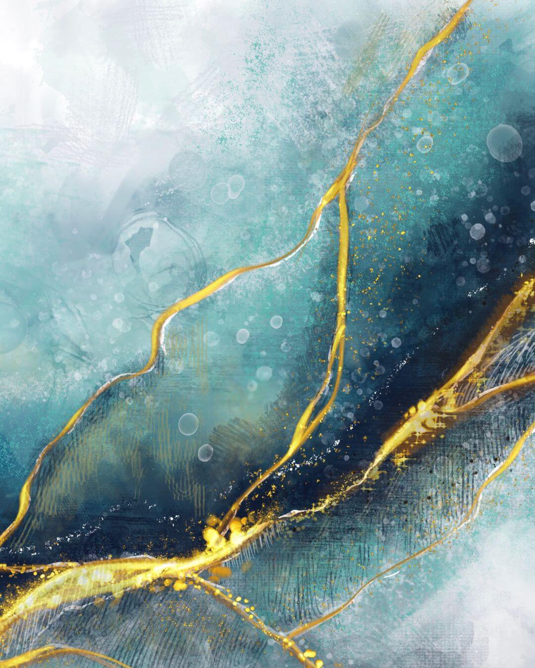 Dans les profondeurs détail - Art Kintsugi