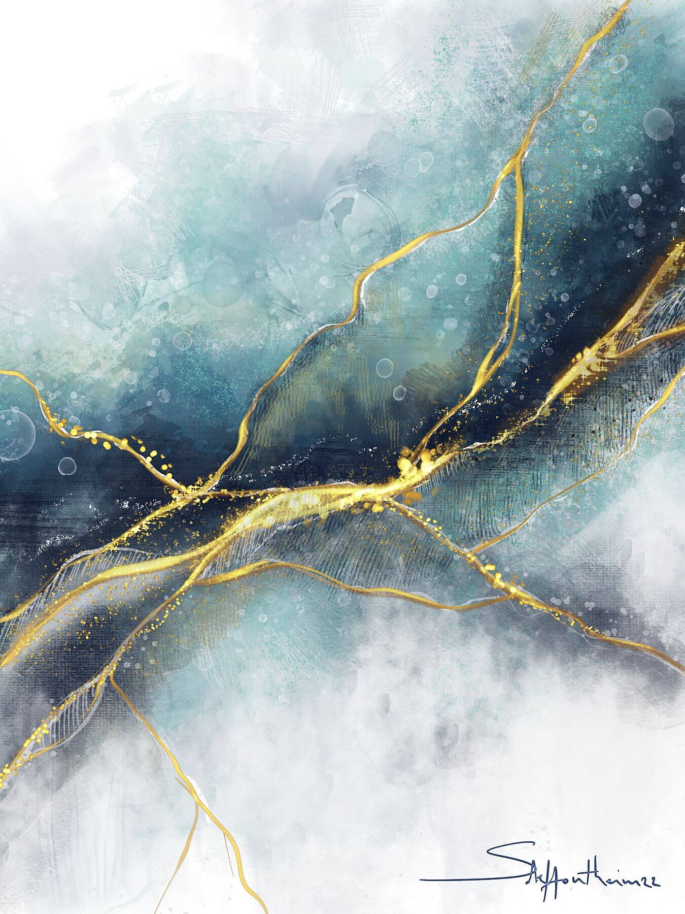 Dans les profondeurs - Art Kintsugi