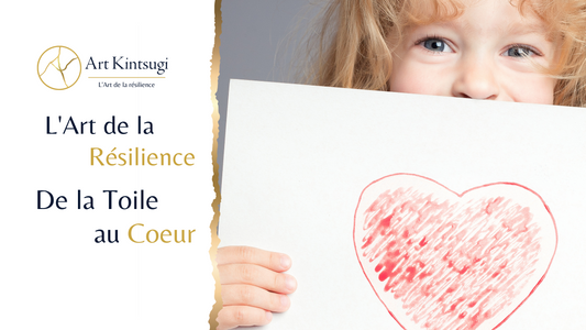 L'Art de la Résilience - De la toile au Coeur. Enfant tenant dans sa main le dessin d'un coeur.
