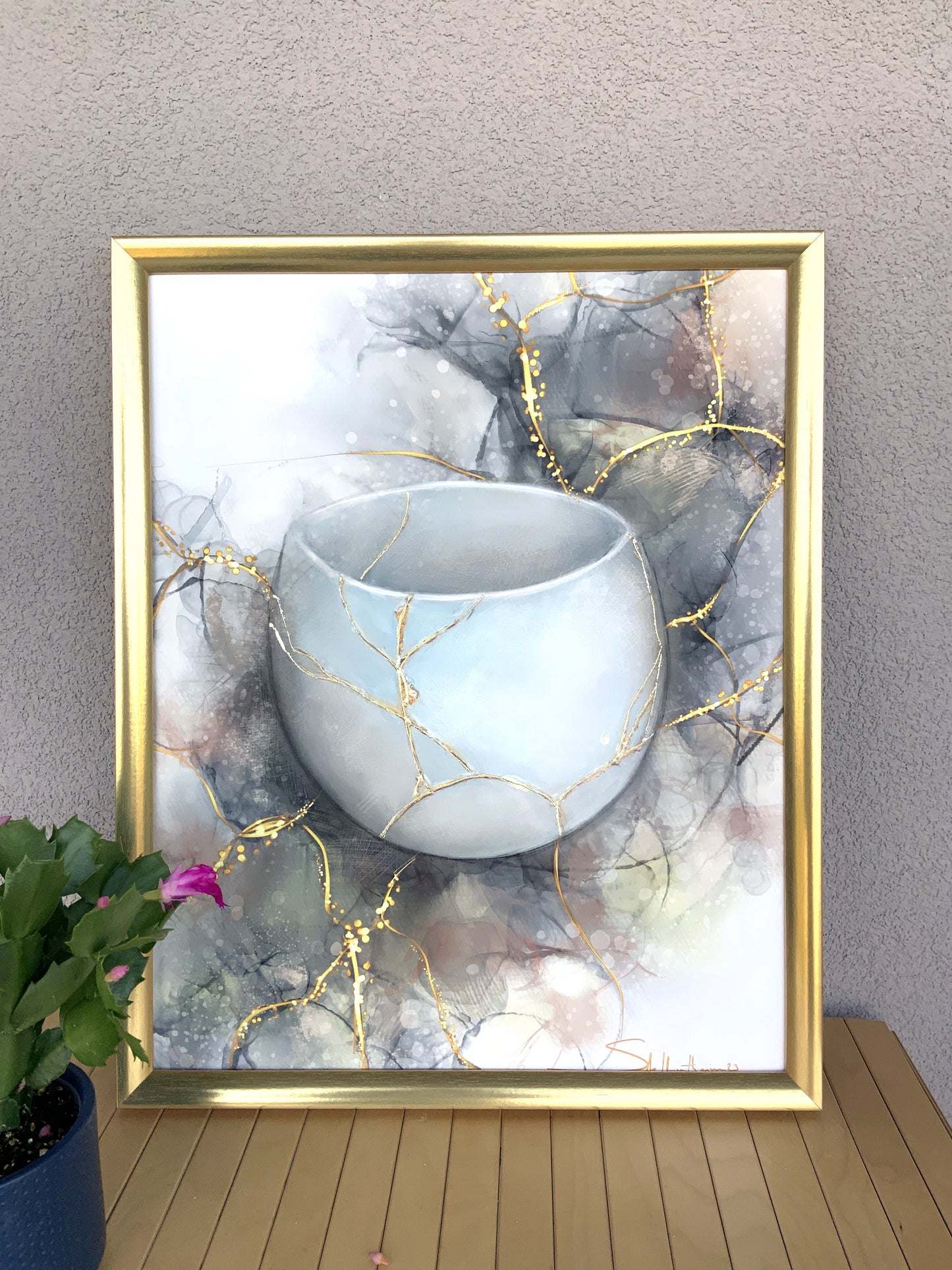 art kintsugi - résilience - céramique original cadre