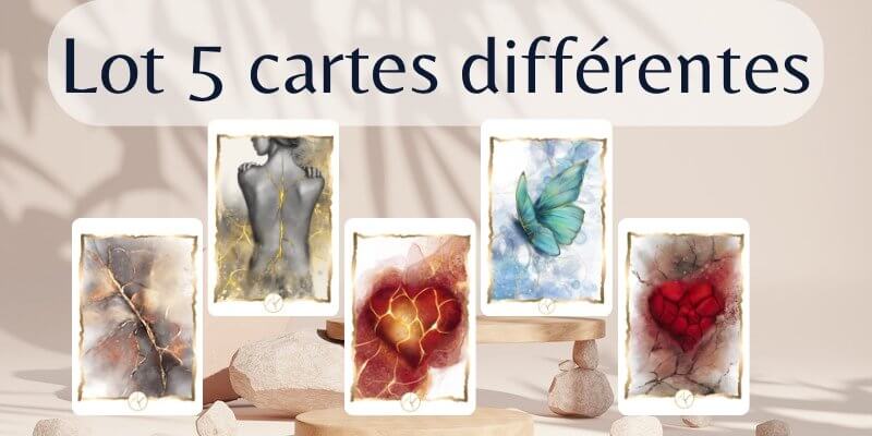 Cartes postales - Lot de 5 cartes - Art Kintsugi